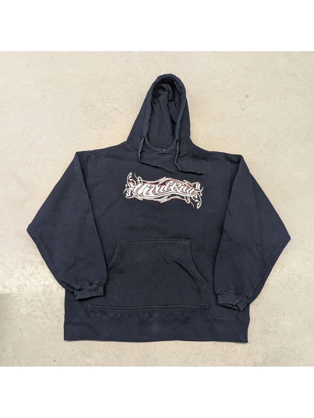 Rare Vintage Y2K Third Rail Black Tribal Logo Hoodie